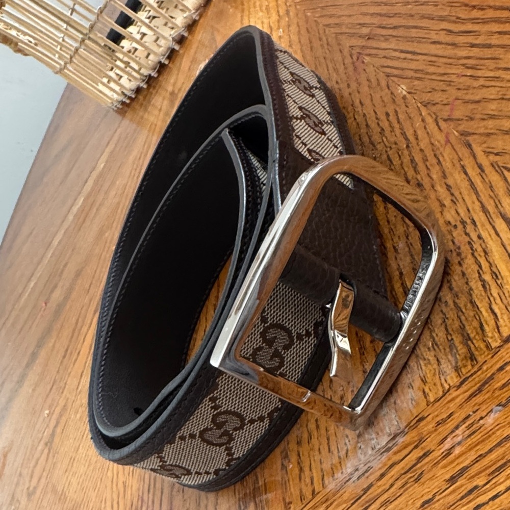 Men's Black and Brown Designer Belt